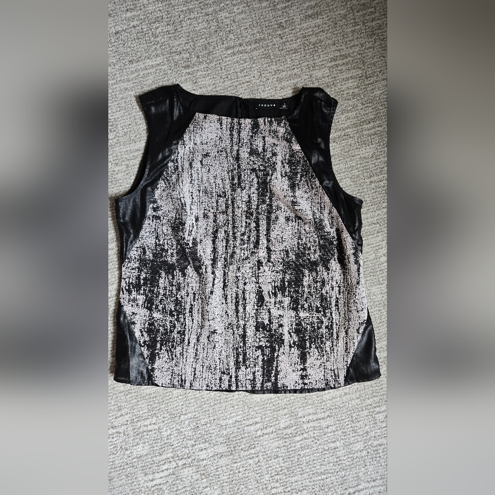 Trouvé Black and Gray Textured Tank Top